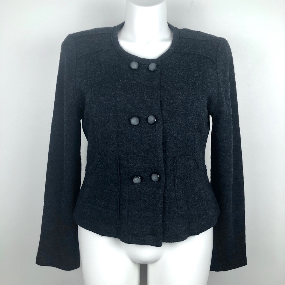 CAbi Gray 100% Wool My Fair Jacket Style 184 Size L